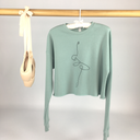 Felpa crop danza con ballerina stilizzata