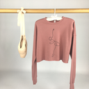 Felpa crop danza con ballerina stilizzata
