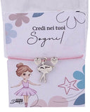Bracciale portafortuna “Credi nei tuoi sogni” con ballerina – Idea regalo danza per bambine