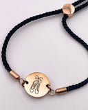 Bracciali danza con incisione – Gioielli minimal in cordino nero e acciaio oro per ballerine