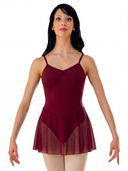 Body Danza Classica Donna con Spalline Sottili e Gonnellino Integrato - Modello Daphne