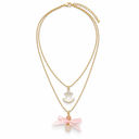 Collana doppia ballerina con fiocco rosa – Gioiello elegante per bambine amanti della danza