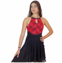 BODY CON INSERTO PIZZO E SCOLLO A GOCCIA