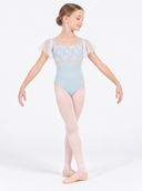 Body Danza Classica Bambina Azzurro con Pizzo e Volant | Abbigliamento Danza