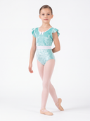 Body Danza Classica Bambina in Velluto Verde Acqua | Abbigliamento Danza
