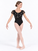Body Danza Classica Donna Nero con Pizzo Floreale e Tulle | Abbigliamento Danza