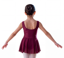 Body Danza Classica Bambina con Spalline Larghe e Gonnellino Integrato