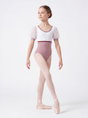 BODY DA DANZA CLASSICA BAMBINA BICOLORE CON MANICHE A PALLONCINO