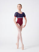 BODY DA DANZA CLASSICA BAMBINA BICOLORE CON MANICHE A PALLONCINO