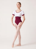 BODY DA DANZA CLASSICA BAMBINA BICOLORE CON MANICHE A PALLONCINO