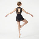 Body Danza Classica Nero Collo Alto con Gonnellino Sansha Alisha
