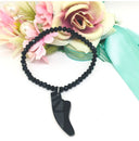 Bracciale con charm scarpetta da punta nera
