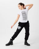 Pantalone Danza Bambina con Cuore Glitter