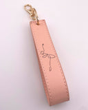 Portachiavi da Polso Rosa con Ballerina Line Art