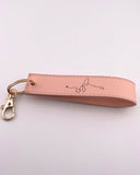 Portachiavi da Polso Rosa con Ballerina Line Art