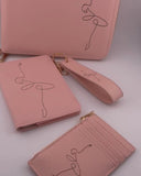Portachiavi da Polso Rosa con Ballerina Line Art