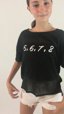 T-shirt Danza Donna “5,6,7,8” Nera – Abbigliamento Dancewear