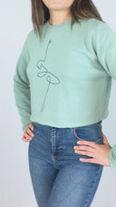 Felpa crop danza con ballerina stilizzata