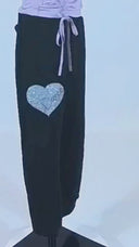Pantalone Danza Bambina con Cuore Glitter