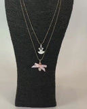 Collana doppia ballerina con fiocco rosa – Gioiello elegante per bambine amanti della danza