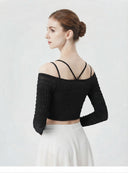 Crop Top Danza a Maniche Lunghe in Mesh | StoreDance