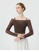 Crop Top Danza a Maniche Lunghe in Mesh | StoreDance