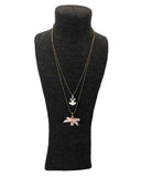 Collana doppia ballerina con fiocco rosa – Gioiello elegante per bambine amanti della danza